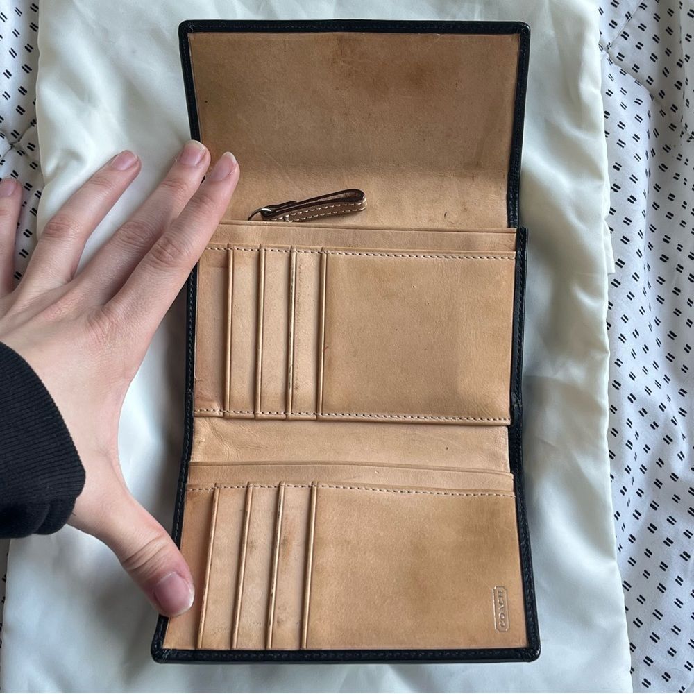 COACH Black Y2K Hampton Trifold Wallet Cardholder Bucket SoHo - Picture 6 of 9